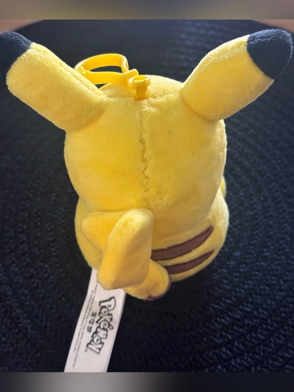 Pokemon Yellow Pikachu Plush Keychain with Red Cheeks& Black Ear Tips from 1997